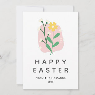 Elegantes modernes florales Ostern Frohe Ostern Feiertagskarte