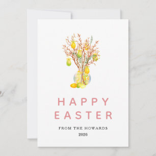 Elegantes modernes florales Ostern   Frohe Ostern  Feiertagskarte