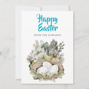 Elegantes modernes florales Ostern Frohe Ostern Feiertagskarte