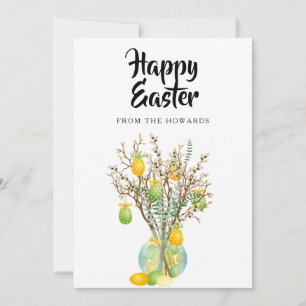 Elegantes modernes florales Ostern   Frohe Ostern  Feiertagskarte
