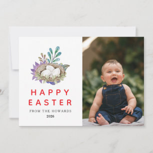 Elegantes modernes florales Ostern Frohe Ostern Feiertagskarte