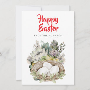 Elegantes modernes florales Ostern   Frohe Ostern  Feiertagskarte