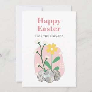 Elegantes modernes florales Ostern   Frohe Ostern  Feiertagskarte