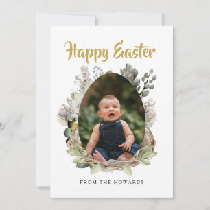Elegantes modernes florales Ostern Frohe Ostern Feiertagskarte