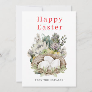 Elegantes modernes florales Ostern Frohe Ostern Feiertagskarte