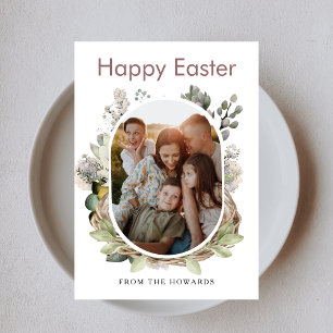Elegantes modernes florales Ostern Frohe Ostern Feiertagskarte