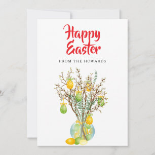 Elegantes modernes florales Ostern   Frohe Ostern  Feiertagskarte