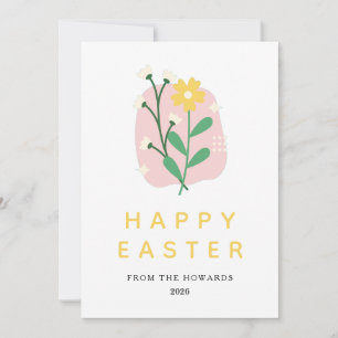 Elegantes modernes florales Ostern Frohe Ostern Feiertagskarte
