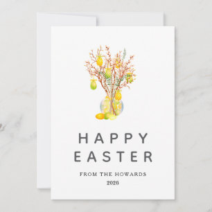 Elegantes modernes florales Ostern   Frohe Ostern  Feiertagskarte