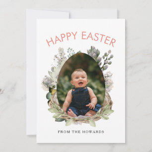 Elegantes modernes florales Ostern   Frohe Ostern  Feiertagskarte