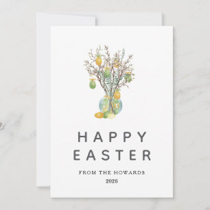 Elegantes modernes florales Ostern Frohe Ostern Feiertagskarte