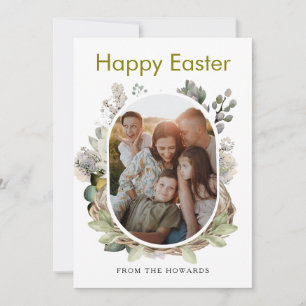 Elegantes modernes florales Ostern Frohe Ostern Feiertagskarte