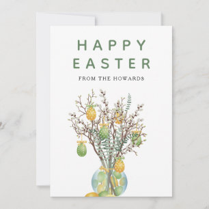 Elegantes modernes florales Ostern Frohe Ostern Feiertagskarte