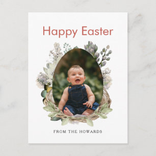 Elegantes modernes florales Ostern Frohe Ostern Feiertagspostkarte