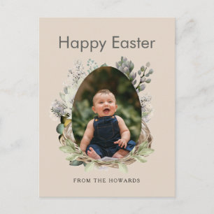 Elegantes modernes florales Ostern   Frohe Ostern  Feiertagspostkarte