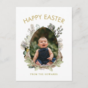 Elegantes modernes florales Ostern   Frohe Ostern  Feiertagspostkarte