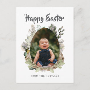 Elegantes modernes florales Ostern Frohe Ostern Feiertagspostkarte