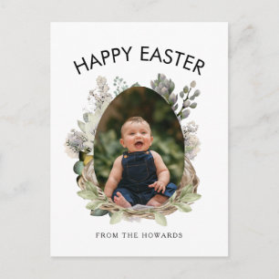 Elegantes modernes florales Ostern   Frohe Ostern  Feiertagspostkarte