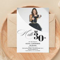 Elegantes modernes Foto 30. Geburtstag Schwarz