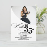Elegantes modernes Foto 35. Geburtstag Schwarz