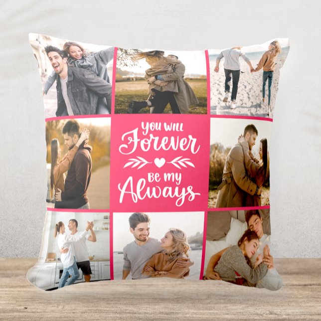 Elegantes, modernes Foto Collage Rotes Geschenk Kissen (Von Creator hochgeladen)