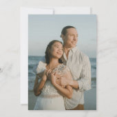 Elegantes modernes Foto Dusty Blue Wedding Einladung (Rückseite)