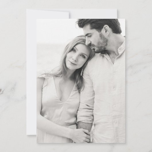 Elegantes modernes Foto Einladung zur Hochzeit (Rückseite)