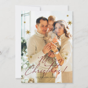 Elegantes modernes Foto Frohe Weihnachten  Einladung