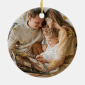 Elegantes modernes Foto Frohe Weihnachten  Keramik Ornament (Hinten)