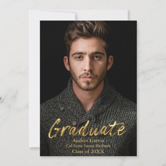 Elegantes, modernes Foto für das Gold Text Overlay Ankündigung (Vorderseite)