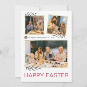 Elegantes modernes Foto für glückliche Osterfamili Feiertagskarte