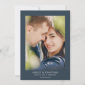 Elegantes, modernes Foto für Hochzeiten Einladung (Rückseite)