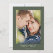 Elegantes, modernes Foto für Hochzeiten Einladung (Rückseite)