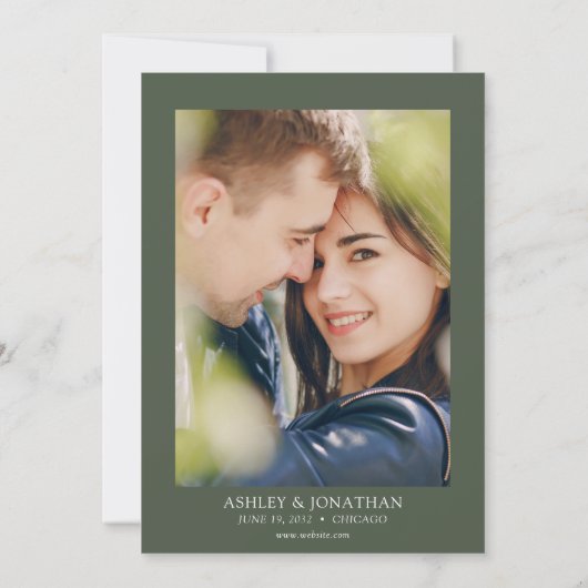 Elegantes, modernes Foto für Hochzeiten Einladung (Rückseite)