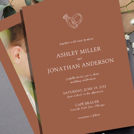 Elegantes, modernes Foto für Hochzeiten Einladung