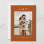 Elegantes modernes Foto für Hochzeiten im Herbst Dankeskarte (Vorderseite)