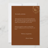 Elegantes modernes Foto für Hochzeiten im Herbst Dankeskarte (Rückseite)