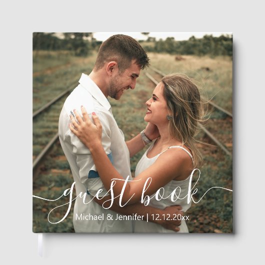 elegantes, modernes Foto Gästebuch (Vorderseite)
