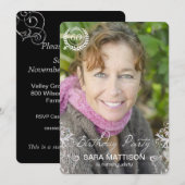 Elegantes modernes Foto Geburtstag Einladungen (Vorne/Hinten)