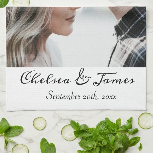 Elegantes modernes Foto Geschirrtuch (Gefaltet)