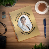 Elegantes modernes Foto Gold Schwarzes Smart Spric Notizblock