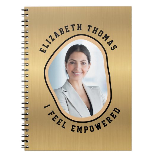 Elegantes modernes Foto Gold Schwarzes Smart Spric Notizblock (Vorderseite)