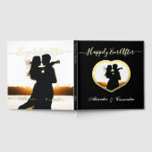 Elegantes modernes Foto Gold Silbermedaille Hochze Gästebuch (Voll)