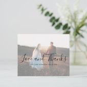 Elegantes modernes Foto Hochzeit Dankeschön Karte (Stehend Vorderseite)
