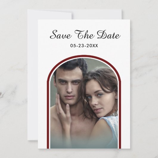 Elegantes modernes Foto Hochzeit personalisieren Save The Date (Vorderseite)