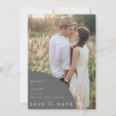 Elegantes modernes Foto Hochzeit retten Datum Save The Date (Vorderseite)