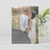 Elegantes modernes Foto Hochzeit retten Datum Save The Date (Stehend Vorderseite)