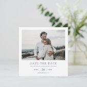 Elegantes modernes Foto Hochzeit retten Datum Save The Date (Stehend Vorderseite)