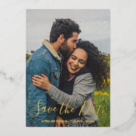 Elegantes modernes Foto Hochzeit rettet das Datum Folieneinladung