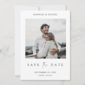 Elegantes modernes Foto Hochzeit Speichern Sie die Save The Date (Vorderseite)